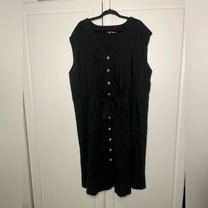 Calvin Klein Linen Blend Tie Waist Shirt Dress